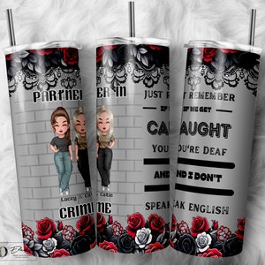 Gepersonaliseerde bestiebeker: Partners In Crime 20oz, png (digitale download)