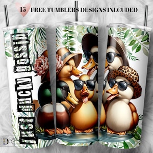 Funny Duck Tumbler Wrap, 20oz Skinny Sublimation Tumbler Design, Duck Sublimation Design, Funny Tumbler Png Downloads
