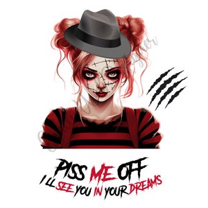 Creepy Clown Girl PNG: Sublimation Design (Digital Download)