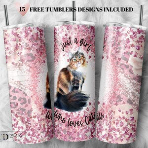 Katzen 20oz Skinny Tumbler Design | Süßer Katzen Tumbler Wrap | Süßer Katzen Sublimation Wrap | Süßer Katzen Becher Png | Kommerzielle Nutzung inklusive