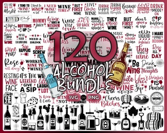 Alcohol Quotes SVG Bundle: Wine, Beer, Whiskey (Digital Download)