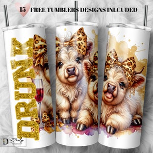 Funny Drunk Highland Cow tumbler, Cow Tumbler Png Sublimation, Skinny Tumbler 20oz, Sarcastic Tumbler PNG, Sublimation Design