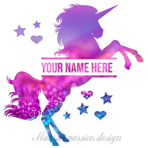 Unicorn Monogram SVG, Unicorn svg with Custom name, Unicorn Vector svg Design, Unicorn Split Monogram Unicorn Cut File, Unicorn Birthday svg