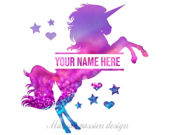 Unicorn Monogram SVG: Custom Name, Birthday Cut File