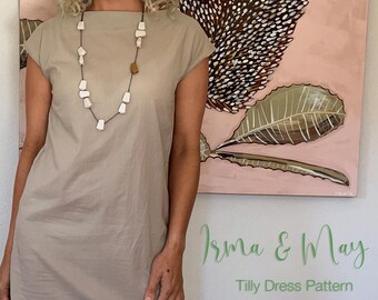 Patrón descargable en PDF del vestido Tilly de corte A