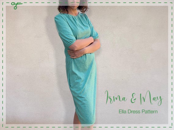 Ella 3/4 Sleeve A-line Jersey Dress Downladable