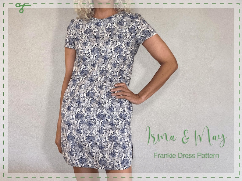 Patrón descargable para vestido recto Frankii de corte A imagen 1
