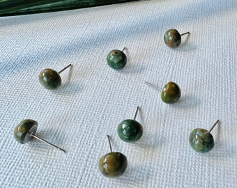 Natural Rayolite stone studs earrings