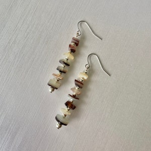 Natural black mother of pearl surgical steel earrings image 1