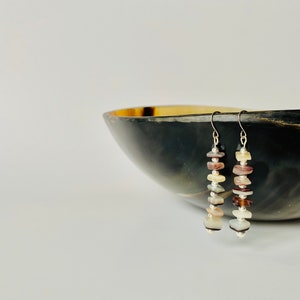 Natural black mother of pearl surgical steel earrings image 3