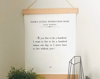 Pooh's Little Instruction Book, Winnie The Pooh nursery, nursery wall decor, children’s room, scroll sign, boho wall decor, Joan Powers