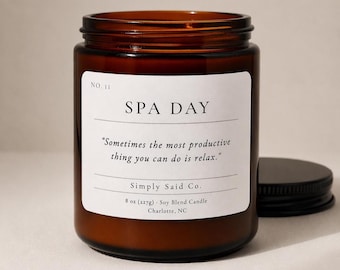 Spa Gift | Spa candle | Spa day | Luxury candle | Self care |  Soy Candle | Relaxing Candle with wood wick | Spa gift box | Clean burning