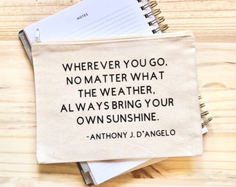 Pencil case, Zipper bag, Motivational quote, Canvas Zipper Bag, Inspirational quote, Cosmetic Bag, Accessory Pouch, makeup bag, pencil bag