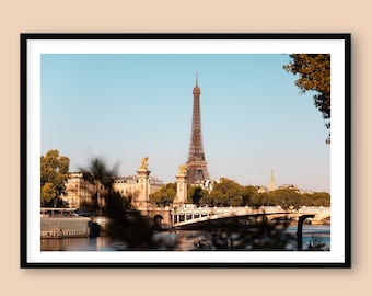 Eiffel Tower Paris Photography Print: Golden Hour Skyline Art