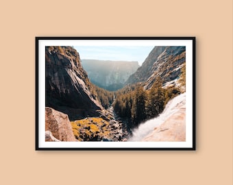 Yosemite Vernal Fall Print: Mist Trail Landscape Photography
