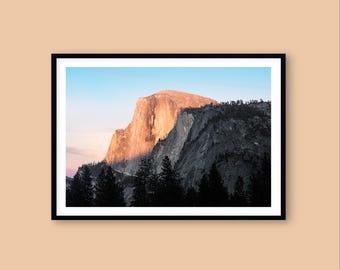 Yosemite Half Dome Sunset Photography Print: National Park Wall Art
