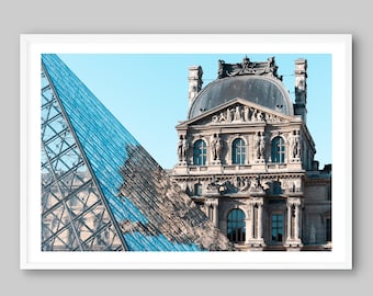 Louvre Pyramid Reflection Art Print: Paris Architecture Photography