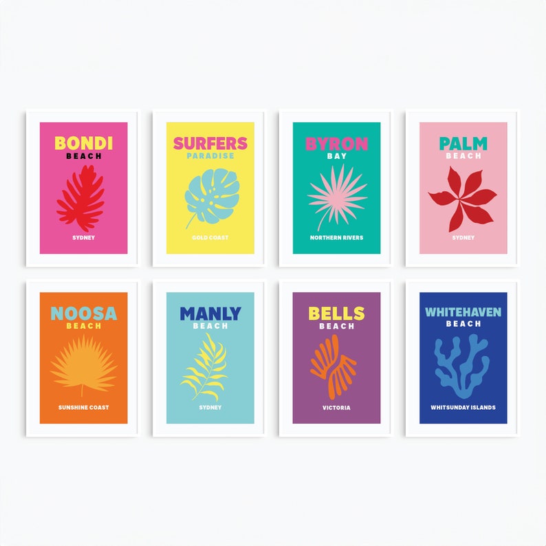 Set of 8 Australian Beaches Wall Art Digital Download Etsy