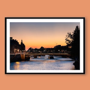 Paris Wall Art, Seine River Sunset Print, Cityscape Photography, Romantic Paris, Fine Art Print, Travel Photography, European Decor