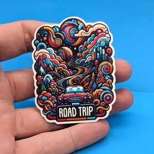 Cosmic Cruiser Road Trip Sticker 002 Psychedelic Art Travel Sticker voor Cars Vans Laptops Flessen Water Verbeelding Reiscadeau