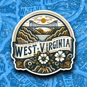 West Virginia Travel Sticker  State Decal for Laptop Car Water Bottle  Unique Gift for Travelers