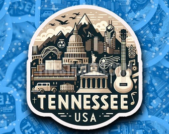Tennessee Travel Sticker // US State Decal for suitcase, laptop, car or water bottle, luggage tag, travel gift