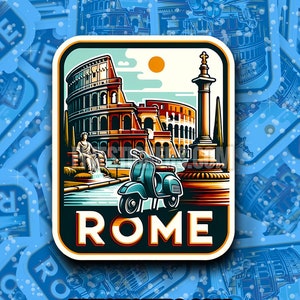 Adesivo de viagem Roma #003 // Decalque para mala, laptop, carro ou garrafa de água, etiqueta de bagagem, presente de viagem
