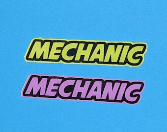 Text Mechanic sticker | Vinyl Sticker | Laptop Sticker, Mechanic Gift