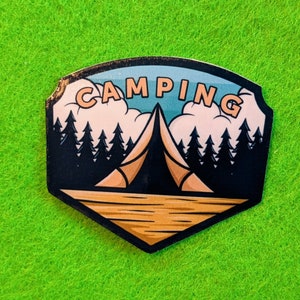 Pegatina con insignia de camping Pegatina para portátil Pegatina para camping Pegatina para botella de agua Pegatina para coche