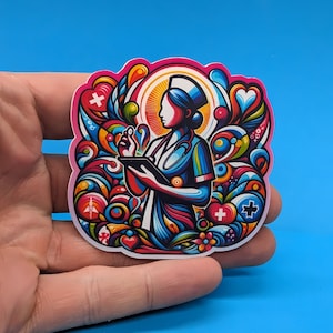Nursing Sticker // Psychedelische Kunst // Nurse Student Aufkleber Geschenk für Autos, Laptops, Wasserflaschen