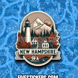 New Hampshire State Sticker  Travel Decal for Luggage Laptop  Water Bottle  Great Travel Gift