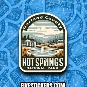 Hot Springs Travel Sticker  National Park Decal for Luggage Laptop or Water Bottle  Adventure Gift