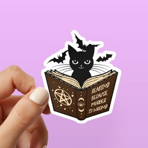 Lire, c'est s'amuser Sticker pour ordinateur portable livresque drôle Le meurtre est une mauvaise conception