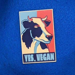 Sticker vache végétalien, design mignon, oui végétalien, cadeau parfait pour les amoureux des animaux