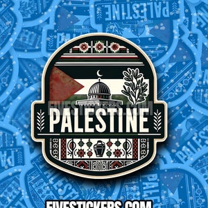 Pegatina de viaje de Palestina // Calcomanía de país para maleta, computadora portátil, automóvil o botella de agua, etiqueta de equipaje, regalo de viaje
