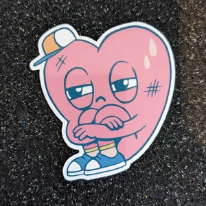 Pegatina de agotamiento emocional / Pegatina de vinilo / Pegatina para computadora portátil, Pegatina de corazón, Pegatina triste