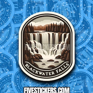 Calcomanía de viaje de Blackwater Falls State Park para portátiles, maletas y botellas de agua, regalo de viaje perfecto