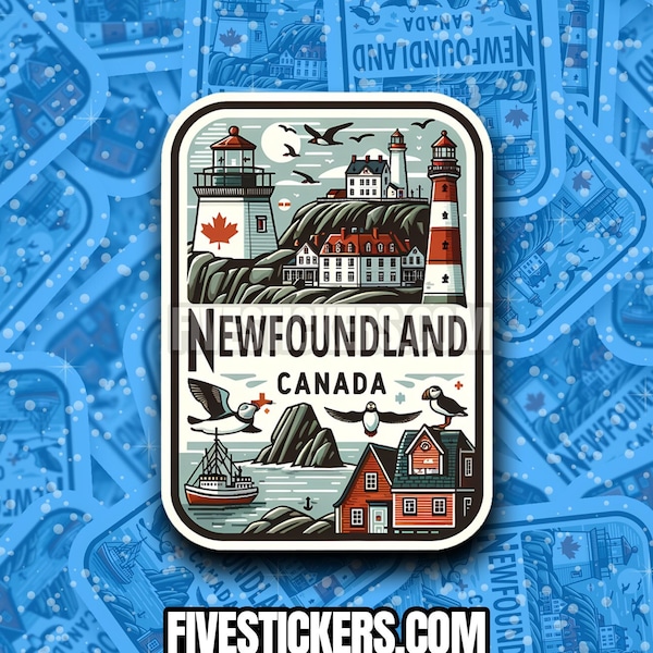 Newfoundland Sticker // Canada Decal for suitcase, laptop, car or water bottle, luggage tag, travel gift