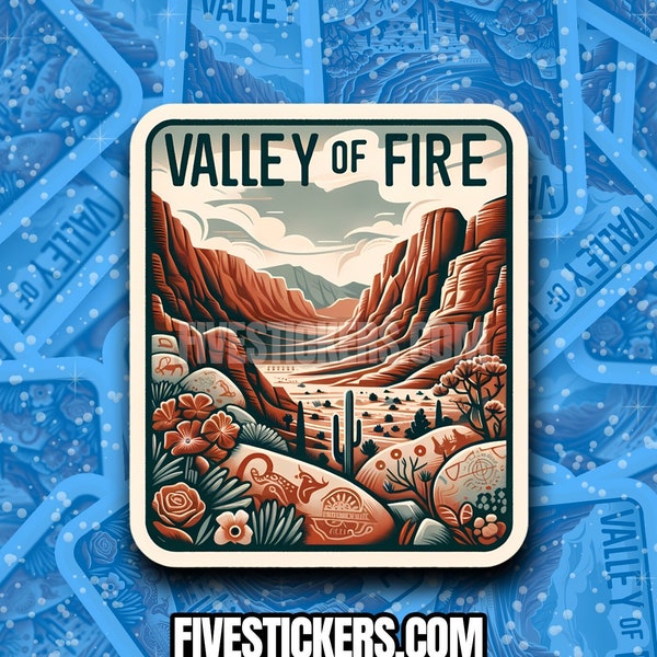 Valley of Fire Travel Sticker // State Park Decal for suitcase, laptop, car or water bottle, luggage tag, travel gift