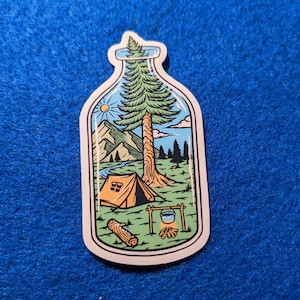 Camping in a bottle | Vinyl sticker | Camping sticker, Nature sticker, Outdoors sticker, Adventure sticker, Car decal