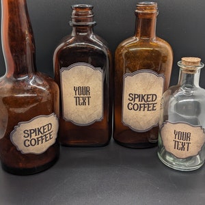 Custom Apothecary labels - Personalized Vintage Labels - 8 Labels per order
