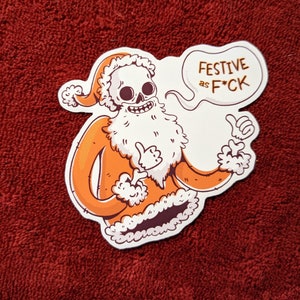 Adesivo natalizio divertente / Festivo da morire / Adesivo divertente, Adesivo natalizio, Adesivo festivo, Adesivo scheletro