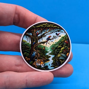 Calcomanía de viaje con diseño de selva amazónica para maletas, portátiles, coches, botellas de agua, regalo de viaje perfecto