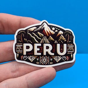 Sticker de voyage Pérou// Sticker pour valise, ordinateur portable, voiture ou bouteille d'eau, étiquette de bagage, cadeau de voyage