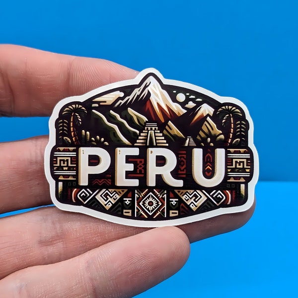 Peru Travel Sticker // Sticker voor koffer, laptop, auto of waterfles, bagagelabel, reiscadeau