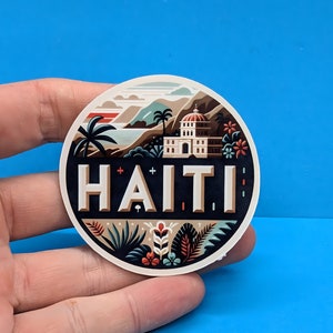 Pegatina de viaje a Haití // Calcomanía haitiana para maleta, computadora portátil, automóvil o botella de agua, etiqueta de equipaje, regalo de viaje