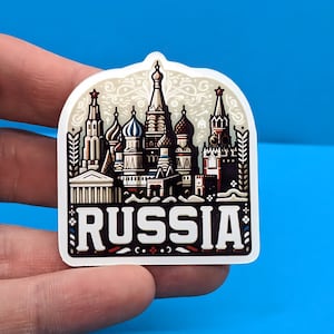 Adesivo de viagem para a Rússia // Decalque russo para mala, laptop, carro ou garrafa de água, etiqueta de bagagem, presente de viagem