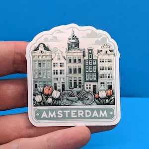 Adesivo de viagem de Amsterdã // Adesivo de viagem da Holanda para mala, laptop, carro ou garrafa de água, etiqueta de bagagem, presente de viagem