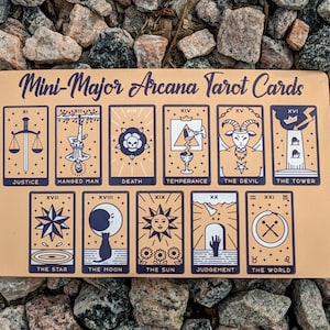 Mini Tarot Card Sticker Sheet - 'Major Arcana' - Cute Spiritual Decal for Kindles, Journals, and More