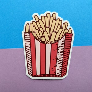 Sticker frietjes | Vinylsticker | Sticker friet, sticker eten, laptopsticker